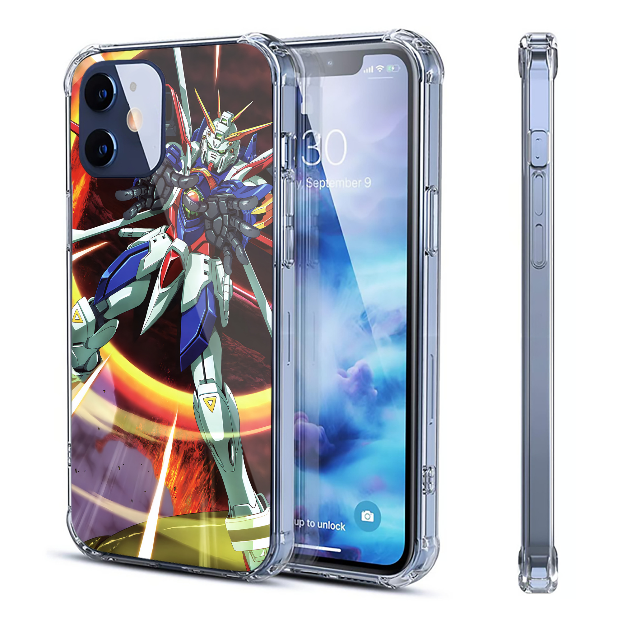 （画像用） 機動戦士ガンダム Mobile Suit Gundam 【iPhone 12シリーズ対応】透明スマホケース（クリアソフトケース）